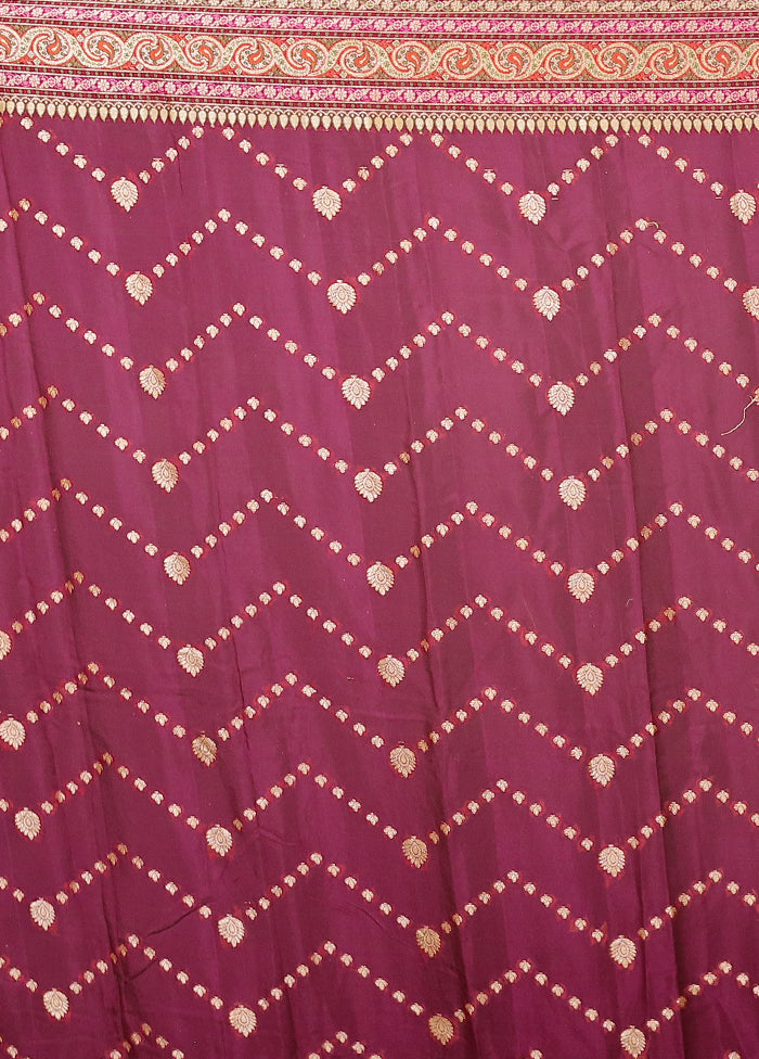 Pink Handloom Pure Georgette Saree With Blouse Piece