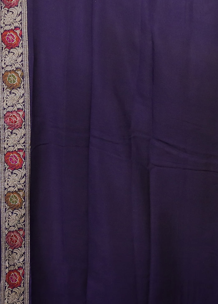 Blue Georgette Saree With Blouse Piece