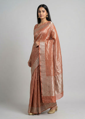 Red Tissue Silk Saree With Blouse Piece