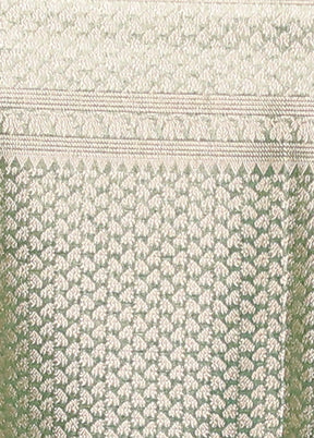 Green Crushed Tissue Silk Saree With Blouse Piece