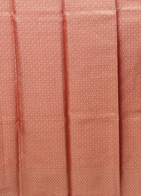 Peach Tissue Silk Saree With Blouse Piece
