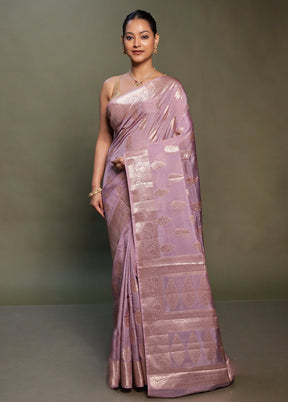 Purple Dupion Silk Saree With Blouse Piece