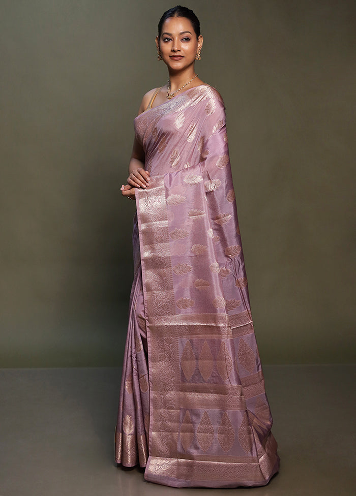 Purple Dupion Silk Saree With Blouse Piece