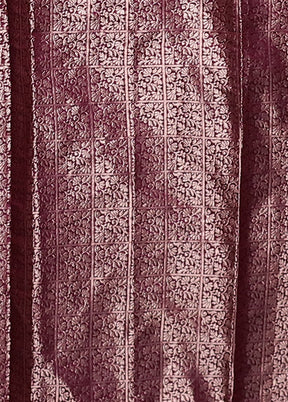 Purple Dupion Silk Saree With Blouse Piece