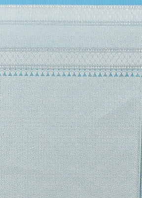 Blue Kora Silk Saree With Blouse Piece