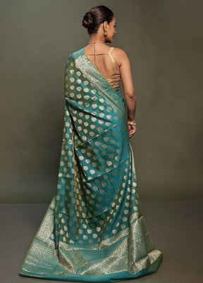 Green Kora Silk Saree With Blouse Piece