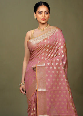 Purple Kora Silk Saree With Blouse Piece