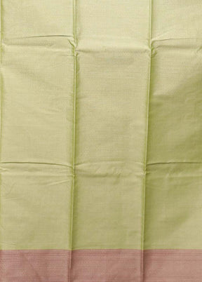 Green Kora Silk Saree With Blouse Piece