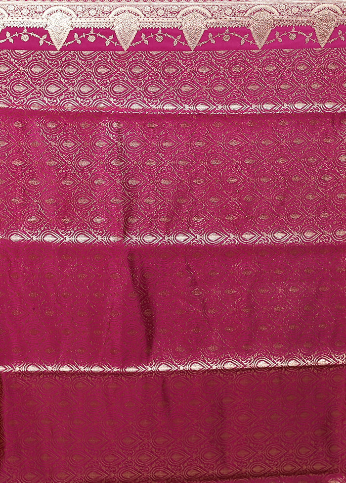 Purple Banarasi Silk Saree With Blouse Piece