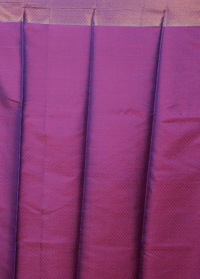 Purple Kora Silk Saree With Blouse Piece