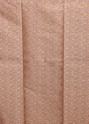 Peach Kota Cotton Saree With Blouse Piece