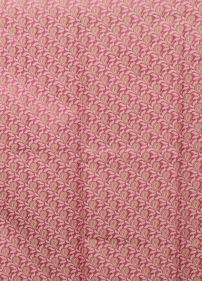 Pink Kota Cotton Saree With Blouse Piece