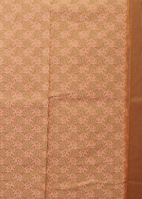 Orange Kota Cotton Saree With Blouse Piece