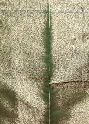 Green Kora Silk Saree With Blouse Piece