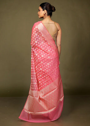 Pink Kota Cotton Saree With Blouse Piece