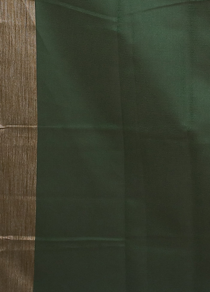 Green Net Saree With Blouse Piece