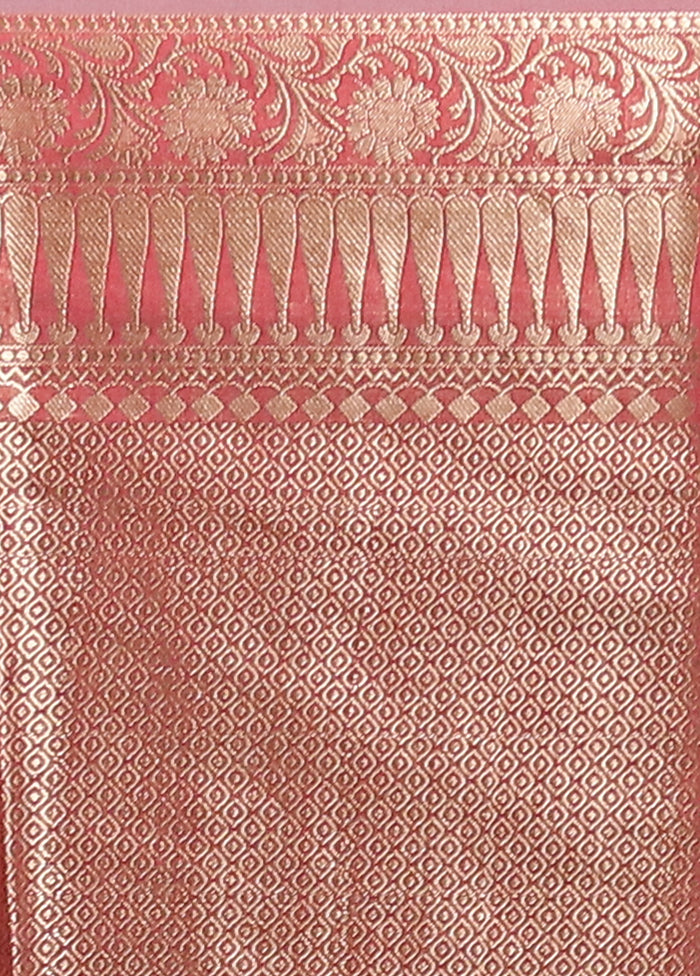 Red Kora Silk Saree With Blouse Piece