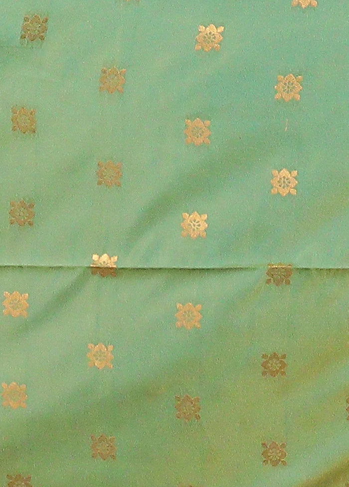 Yellow Dupion Silk Saree With Blouse Piece