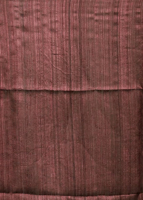 Brown Handloom Matka Pure Silk Saree With Blouse Piece