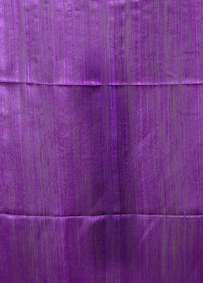 Purple Handloom Matka Pure Silk Saree With Blouse Piece