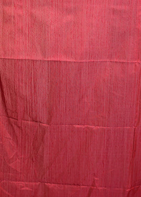 Pink Handloom Matka Pure Silk Saree With Blouse Piece