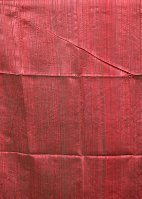 Maroon Handloom Matka Pure Silk Saree With Blouse Piece