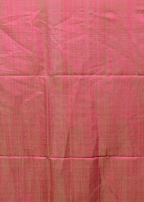 Pink Handloom Matka Pure Silk Saree With Blouse Piece