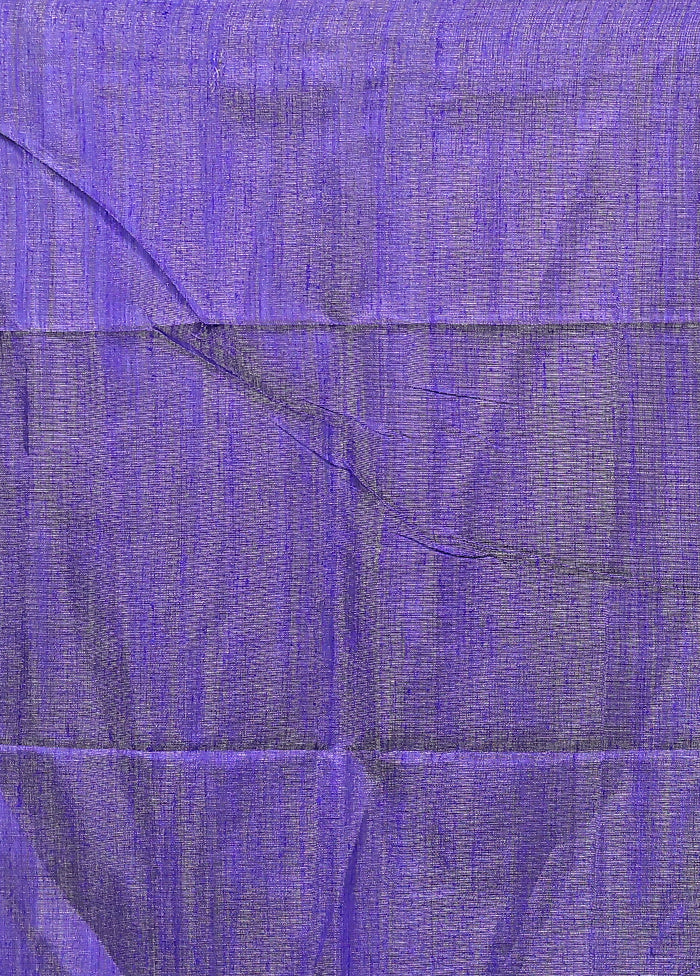 Blue Handloom Matka Pure Silk Saree With Blouse Piece