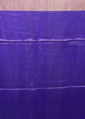 Blue Handloom Matka Pure Silk Saree With Blouse Piece