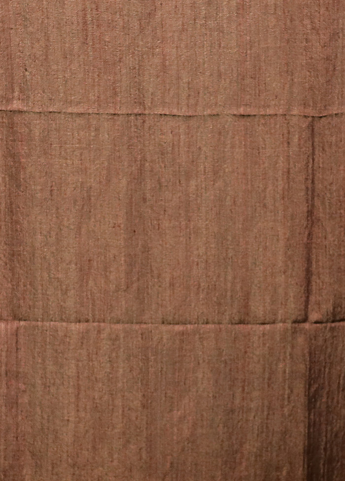 Rust Handloom Matka Pure Silk Saree With Blouse Piece