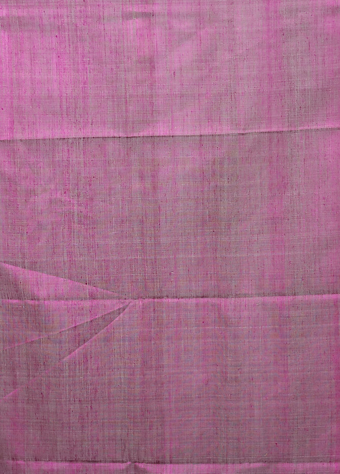 Blue Handloom Matka Pure Silk Saree With Blouse Piece