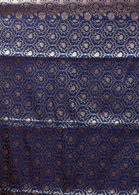 Blue Banarasi Silk Saree With Blouse Piece