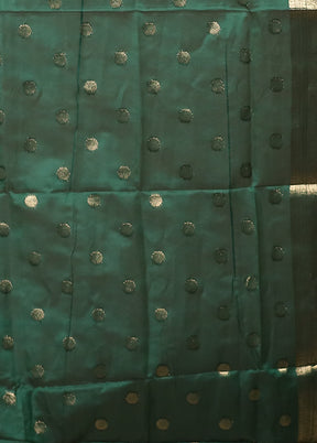 Green Kora Silk Saree With Blouse Piece