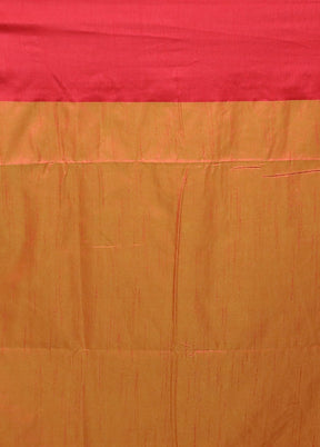 Orange Dupion Silk Saree With Blouse Piece