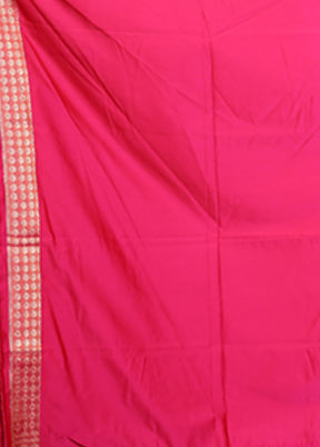 Pink Handloom Banarasi Pure Silk Saree With Blouse Piece