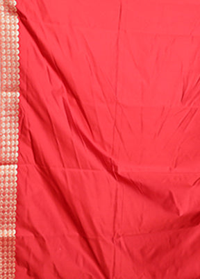 Maroon Handloom Banarasi Pure Silk Saree With Blouse Piece