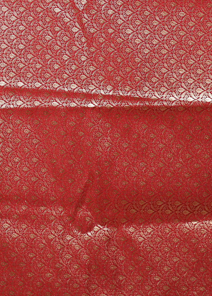 Red Banarasi Silk Saree With Blouse Piece