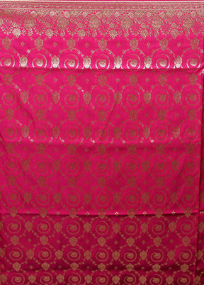 Pink Banarasi Silk Saree With Blouse Piece