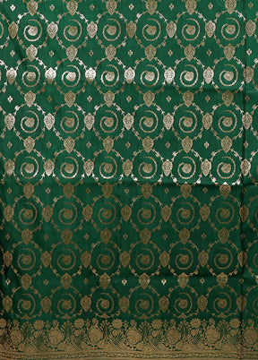 Green Banarasi Silk Saree With Blouse Piece
