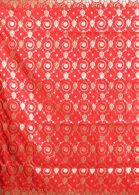 Red Banarasi Silk Saree With Blouse Piece