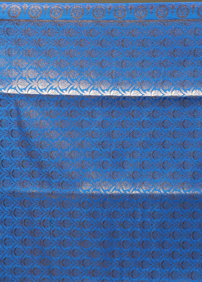 Blue Banarasi Silk Saree With Blouse Piece