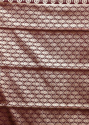 Maroon Banarasi Silk Saree With Blouse Piece