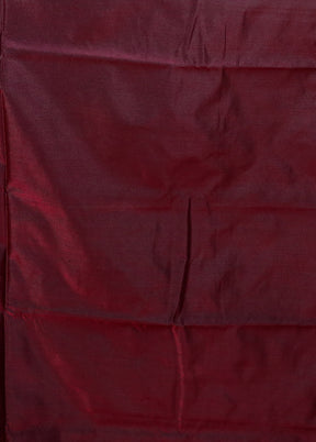 Maroon Banarasi Silk Saree With Blouse Piece