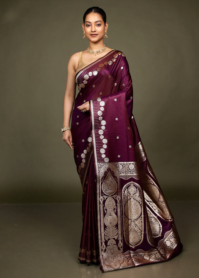 Pink Banarasi Silk Saree With Blouse Piece