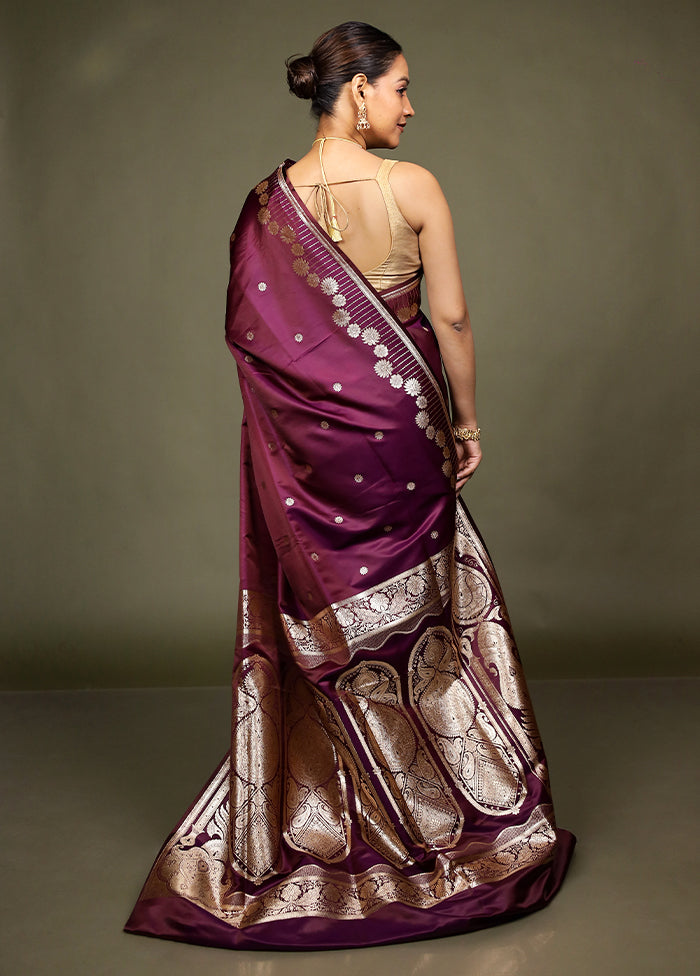 Pink Banarasi Silk Saree With Blouse Piece