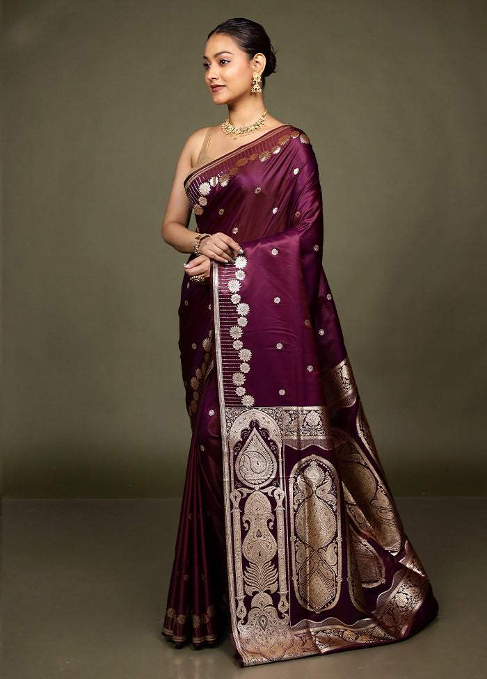Pink Banarasi Silk Saree With Blouse Piece