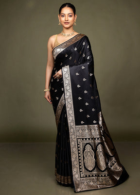 Maroon Banarasi Silk Saree With Blouse Piece