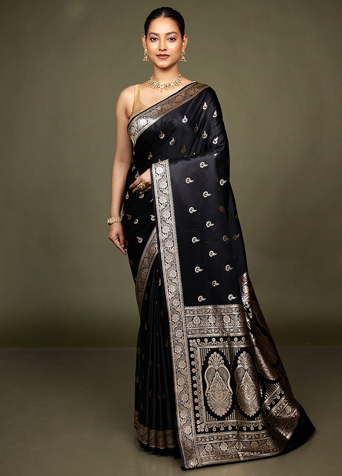 Maroon Banarasi Silk Saree With Blouse Piece