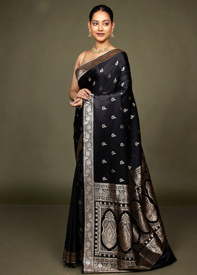 Maroon Banarasi Silk Saree With Blouse Piece