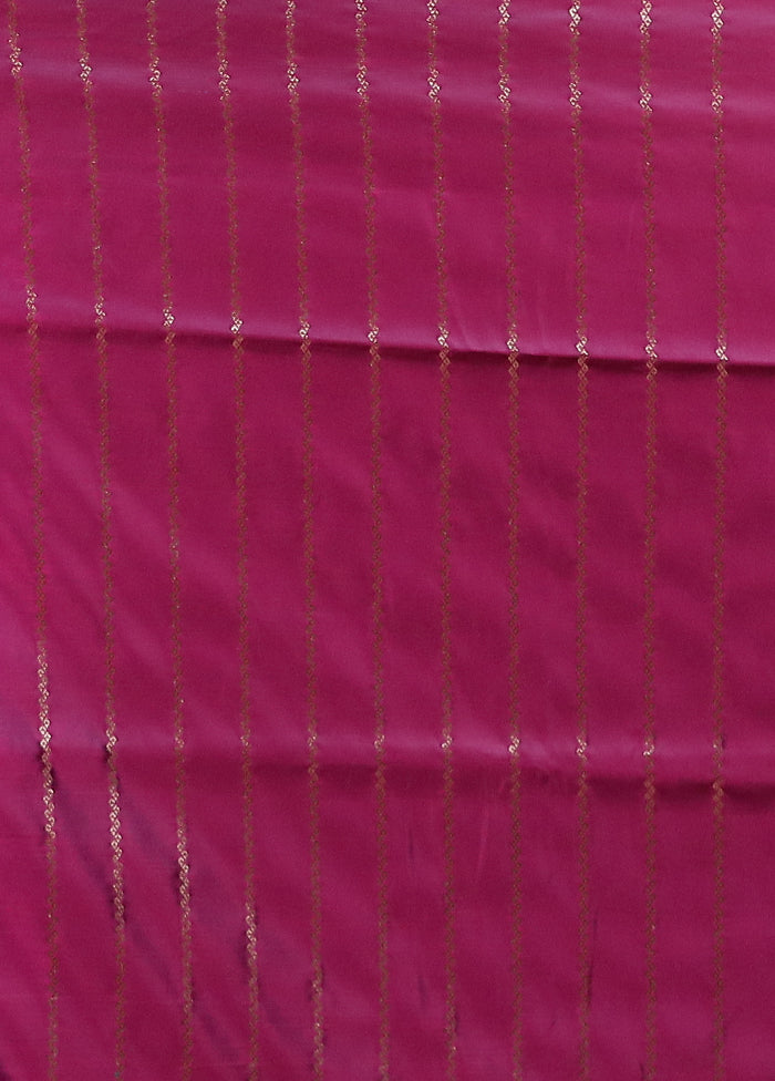 Purple Banarasi Silk Saree With Blouse Piece